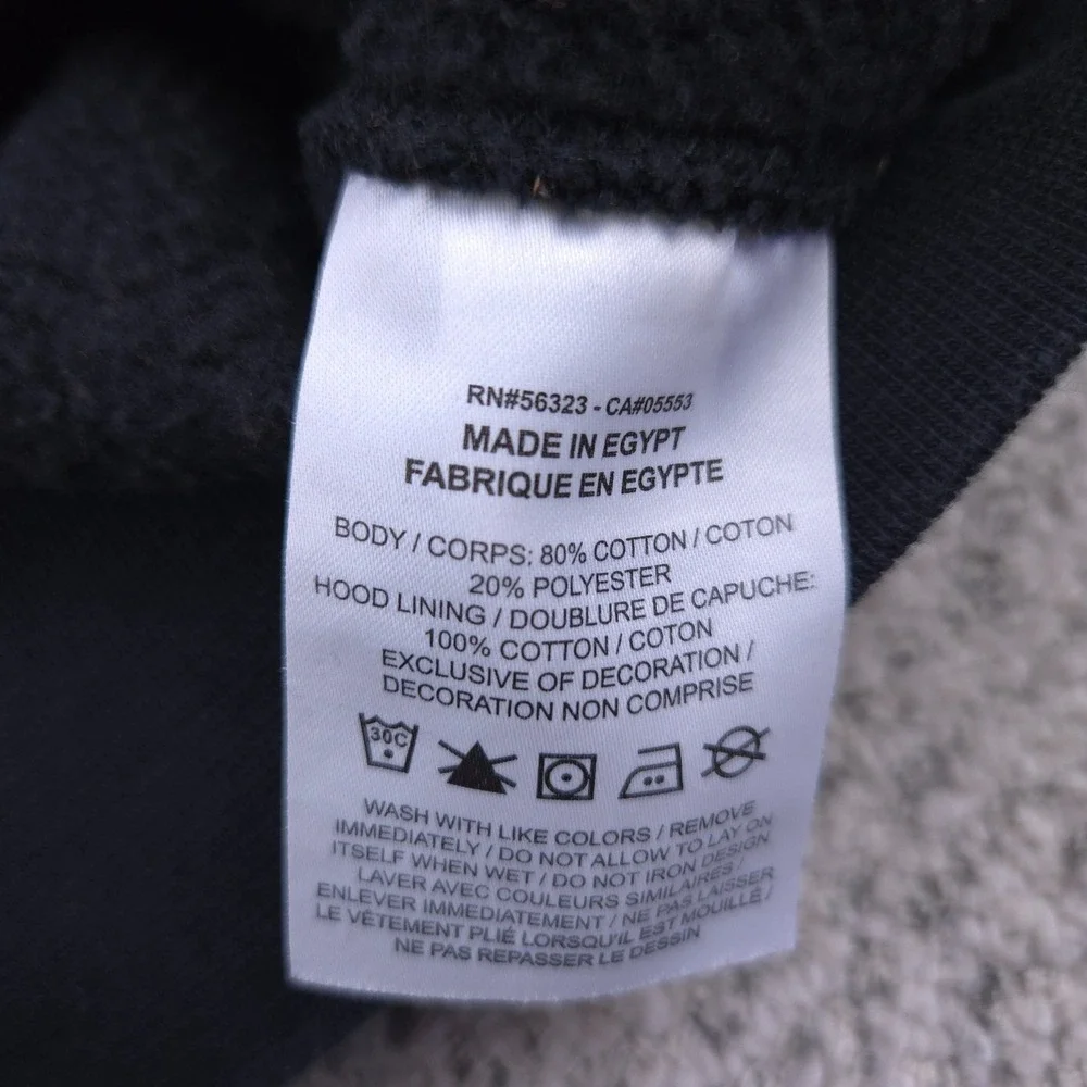 Nike Hoodie Mens Medium AOP Sweatshirt Fleece Sportswear Black Gold Monogram